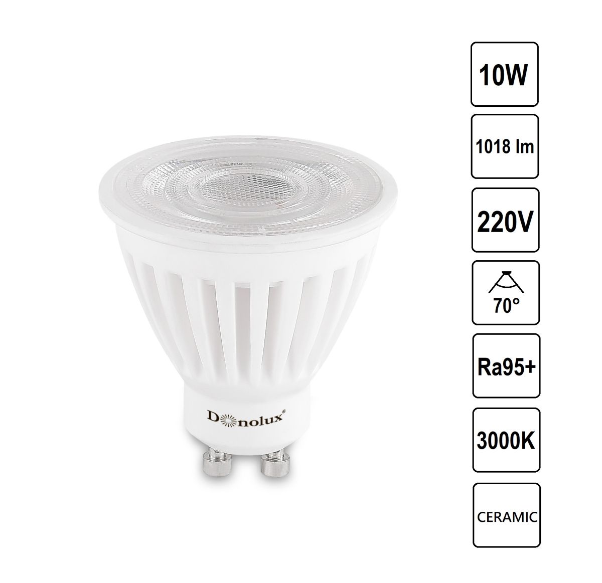 Светодиодная лампа Donolux GU10 10W 3000K DL18275W10GU10 70