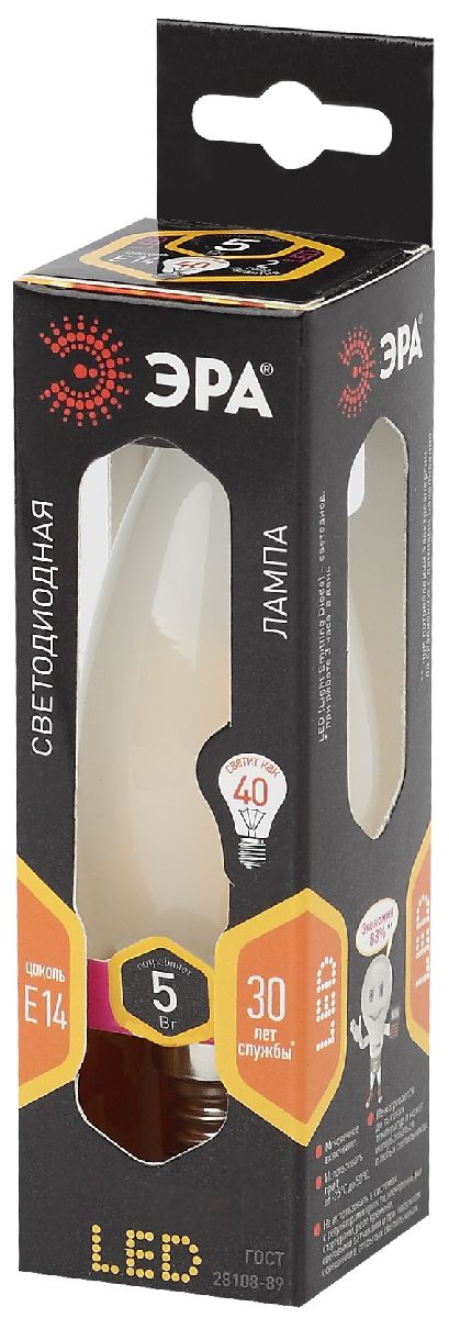 Лампа светодиодная Эра E14 5W 2700K F-LED B35-5W-827-E14 frost Б0027925