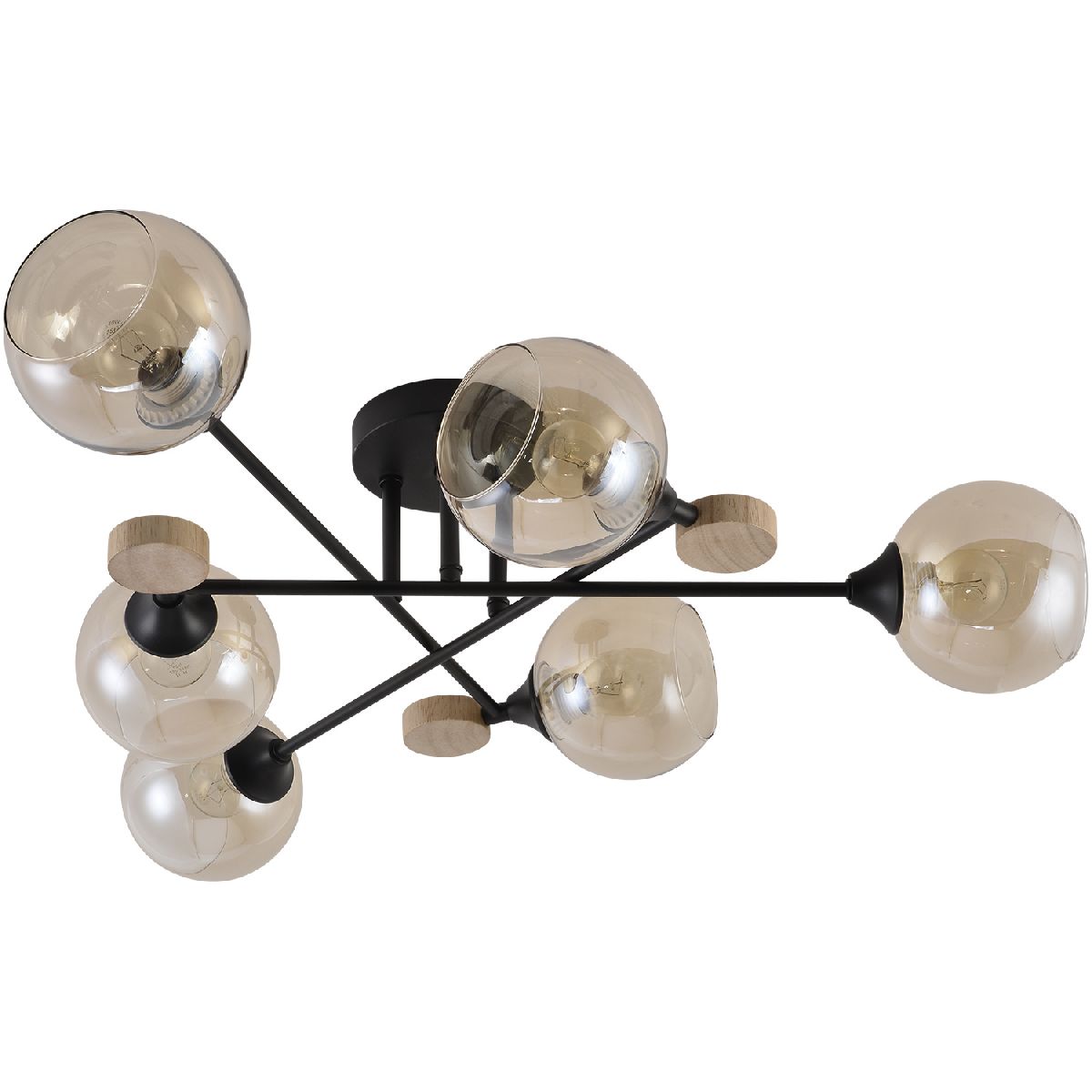 Потолочная люстра Reluce 01491-0.3-06 BK+WOOD