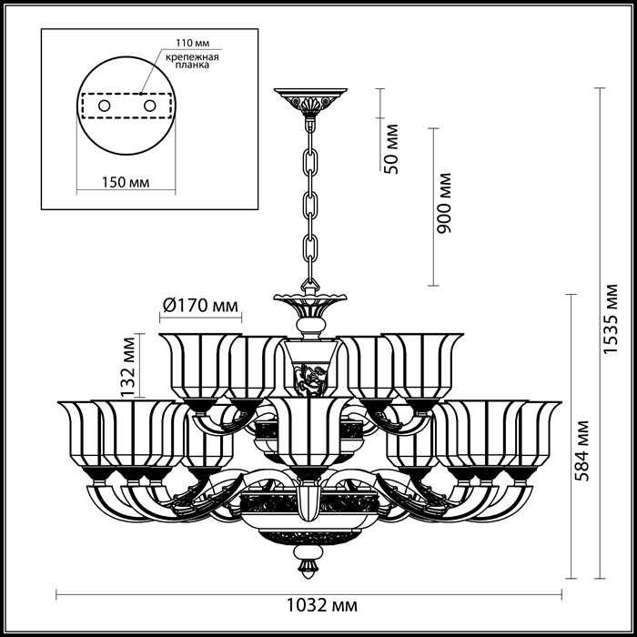 Подвесная люстра Odeon Light Merano 3997/15