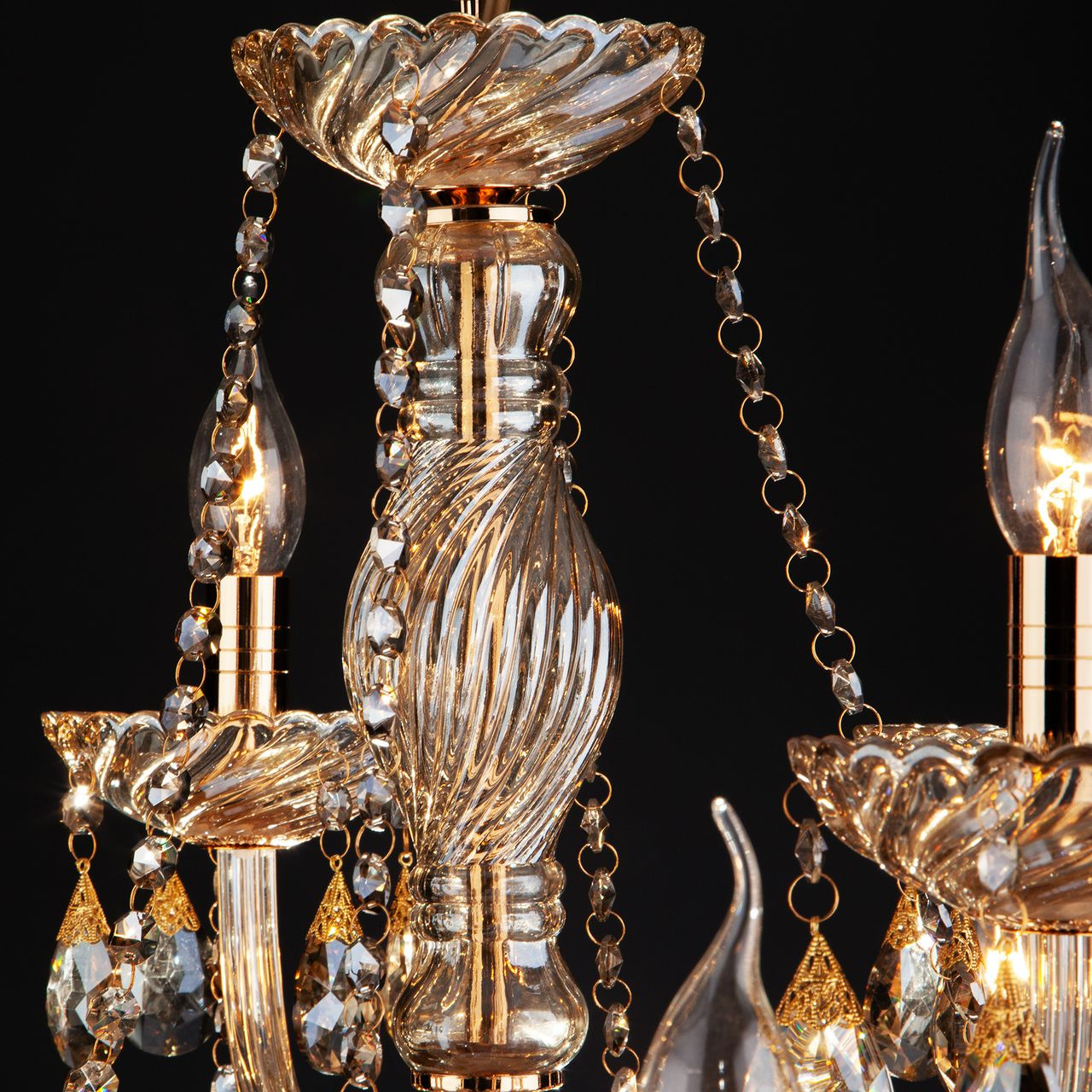 Подвесная люстра Eurosvet 3543/8+4 золото/тонированный хрусталь Strotskis