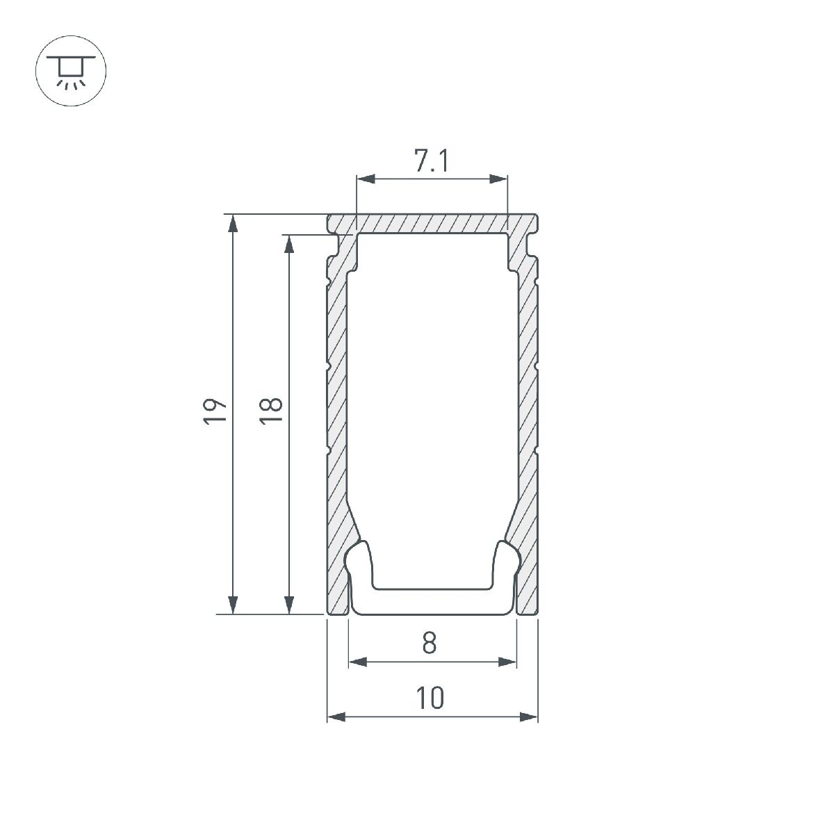Алюминиевый профиль Arlight LINE-1019-2000 ANOD 053426