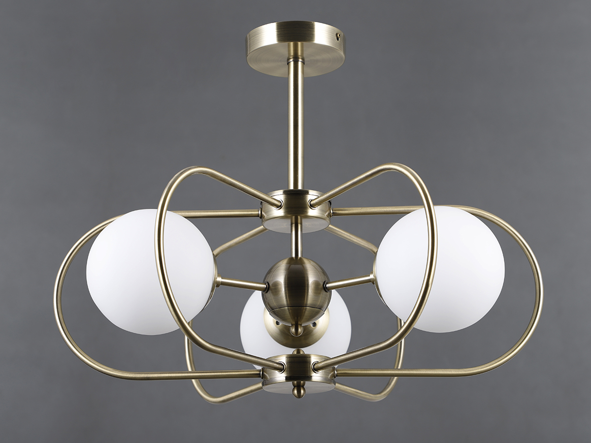 Люстра на штанге Elvan LU-39814/3-E27-BrWh