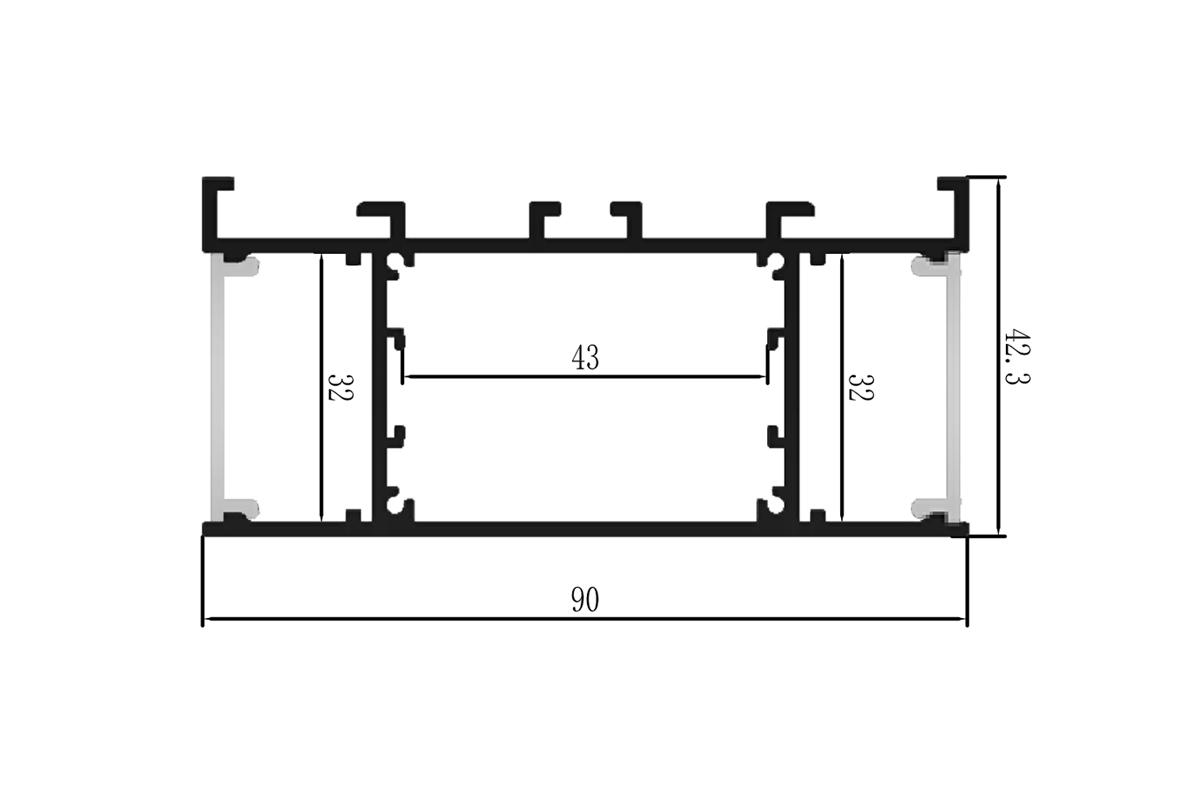 Накладной двусторонний алюминиевый профиль Donolux DL18520Alu