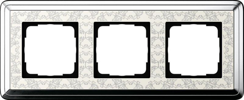 Рамка 3-постовая Gira ClassiX Art хром/кремовый 0213683