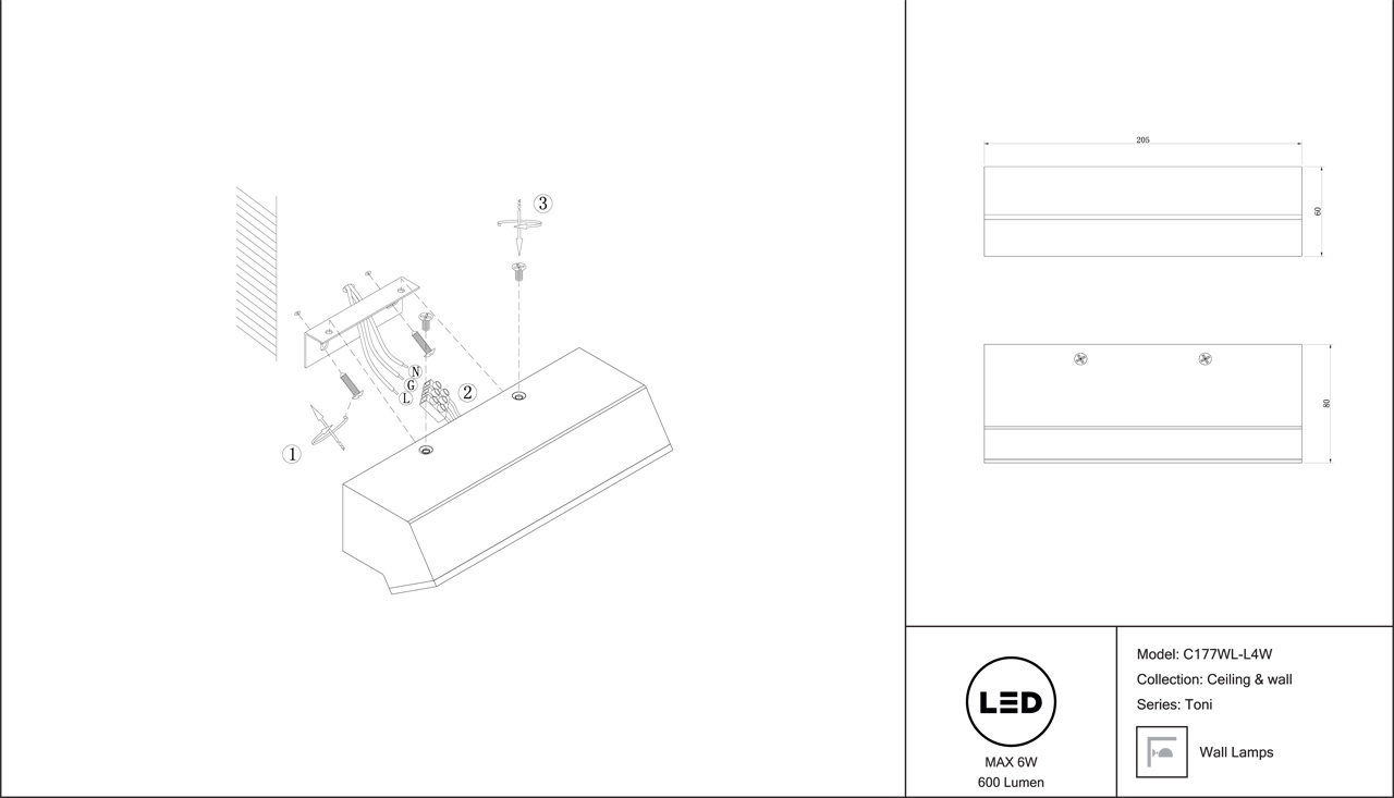 Настенный светодиодный светильник Maytoni Toni C177WL-L4W