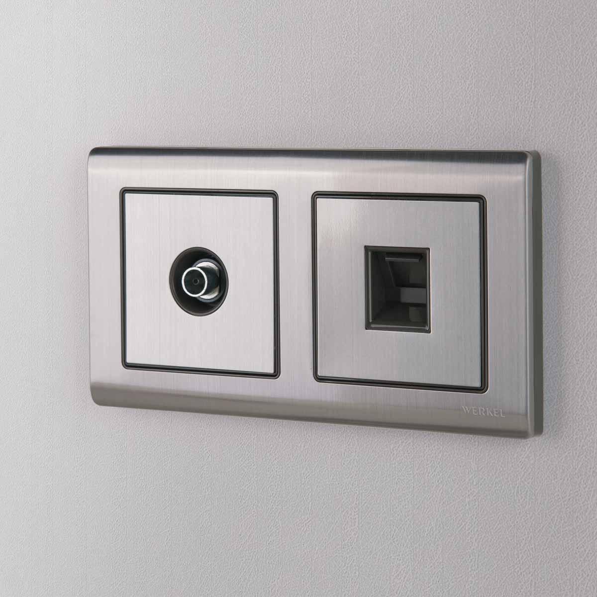 ТВ-розетка Werkel оконечная глянцевый никель W1183002 4690389158261