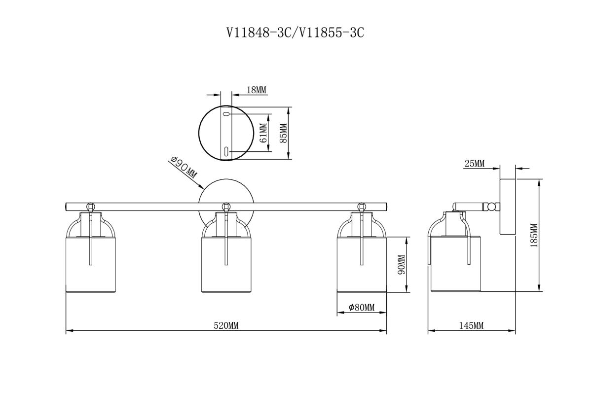 Спот Moderli Inari V11848-3C