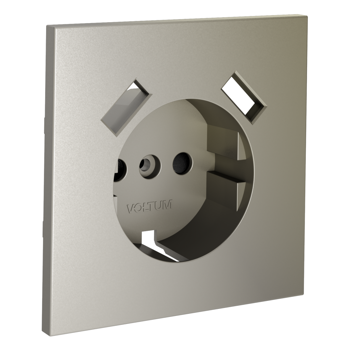 Накладка для розетки с заземлением и защитными шторками, с USB A+A Voltum S70 (шелк) VLS000904