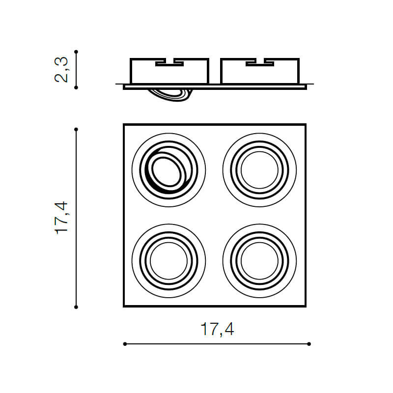 Встраиваемый светильник Azzardo Caro 4 Square AZ2442