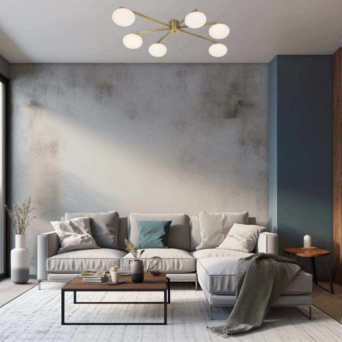 Потолочная led люстра Eurosvet Opaline 70220/6 латунь Smart a065766