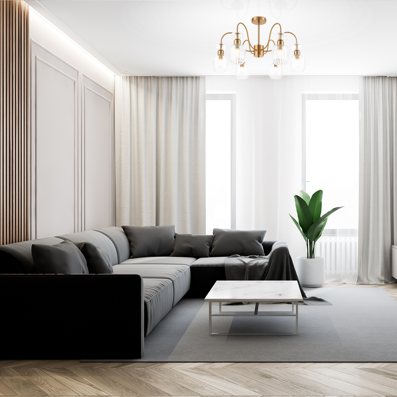 Люстра на штанге Escada Gloss 1141/6PL Clear в Москве