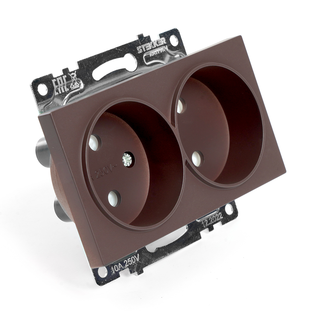 Розетка 2-местная с защитной шторкой Stekker Катрин GLS10-7113-04 49026