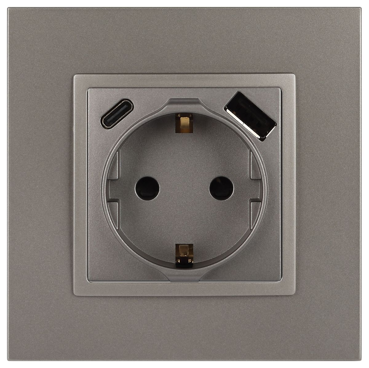 Розетка со шторками с USB type-A+C Эра Elegance 14-4108-16 Б0067695