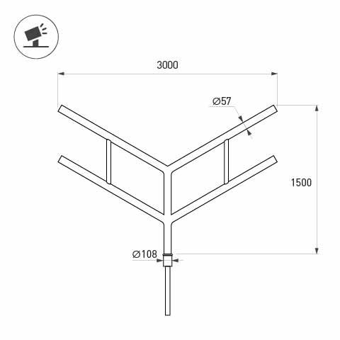 Кронштейн Arlight OXOR-SY4-3000x108-L1500 BLACK 051665