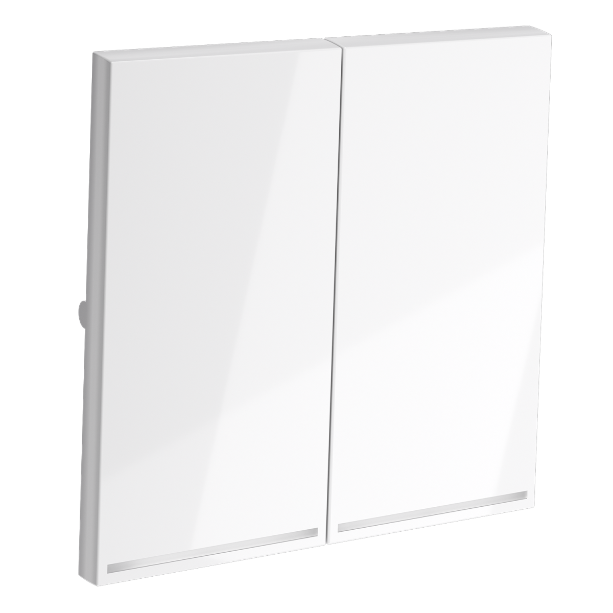 Клавиши для выключателя/переключателя двухклавишного с подсветкой Voltum S70 (белый глянцевый) VLS000401