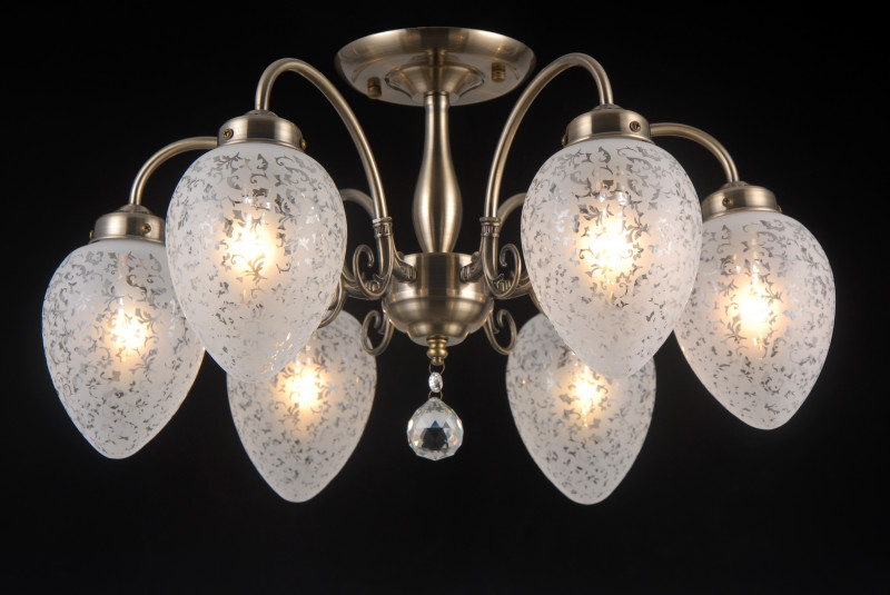 Люстра на штанге Natali Kovaltseva ZARAGOZA 81050-6C ANTIQUE BRASS