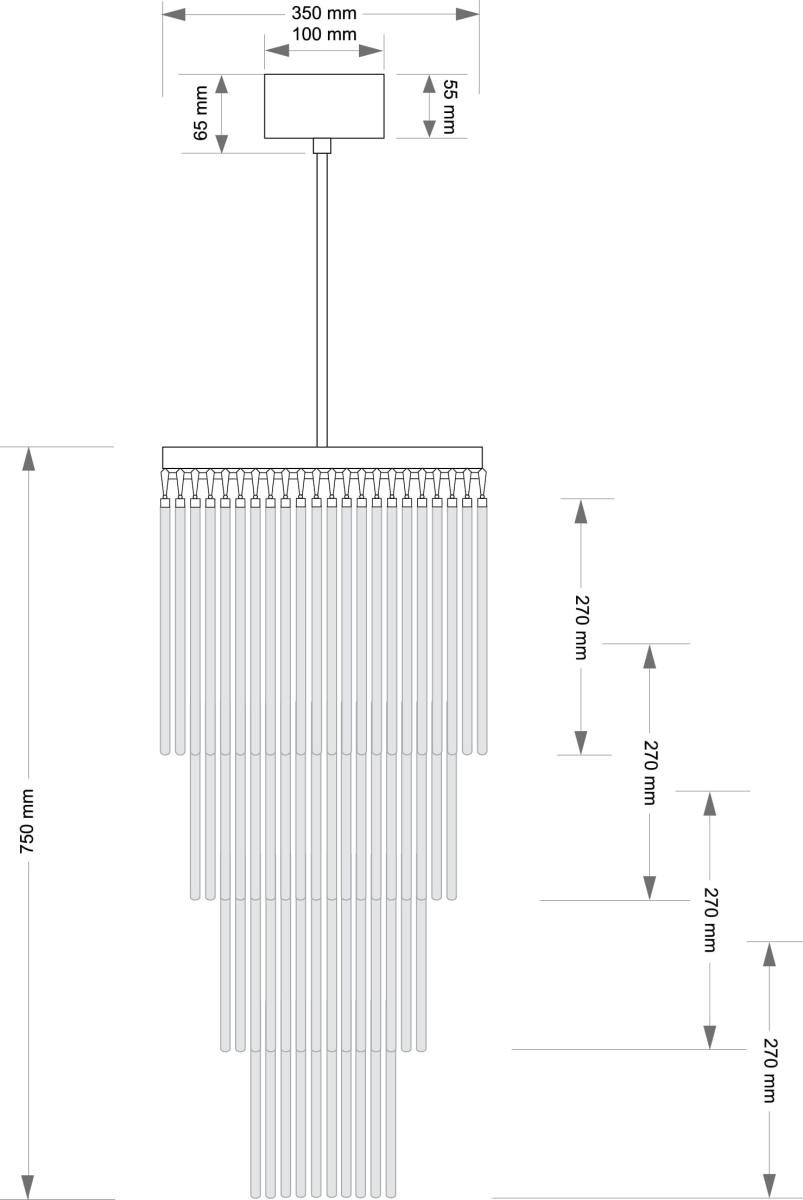 Люстра на штанге Kutek Filago FIL-ZW-10(P)350/270