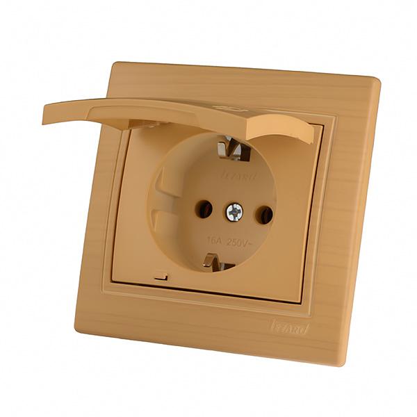 Розетка с/з с крышкой Lezard Mira 701-4747-123