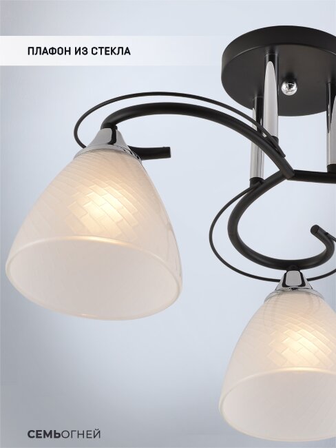 Потолочная люстра Seven Fires Nuala SF3372/3C-BK-CR-WT