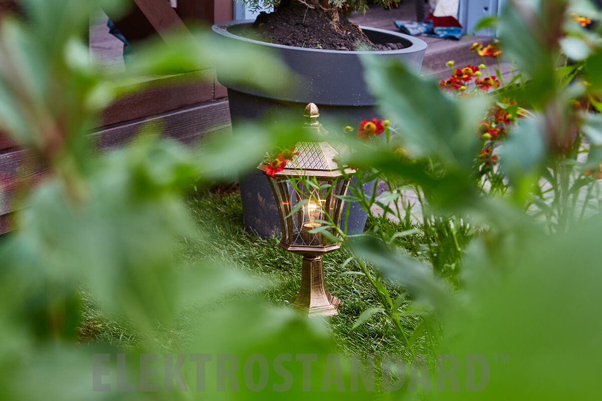 Уличный светильник Elektrostandard Virgo S черное золото 4690389064920