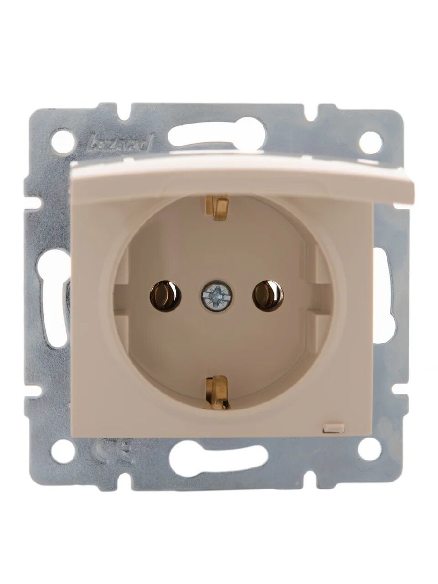 Розетка с/з с крышкой Lezard Karina 707-0388-123B