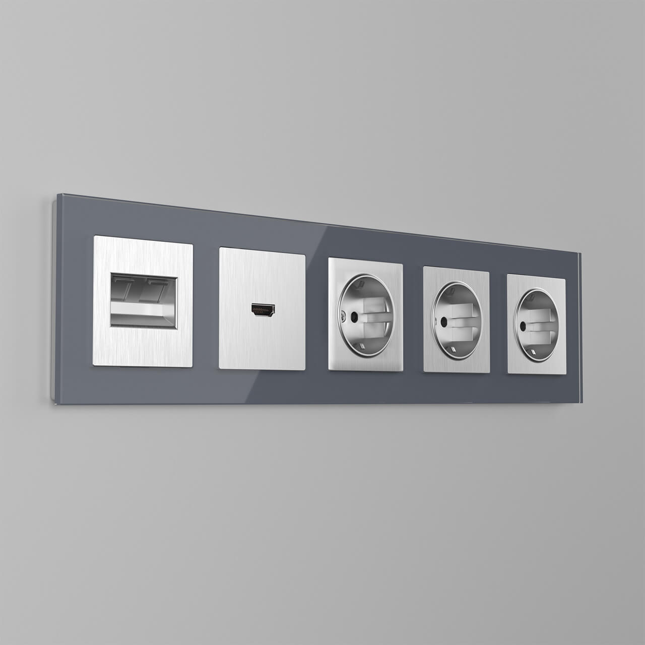 Розетка с заземлением и шторками Werkel cеребряный рифленый W1171109 4690389159725