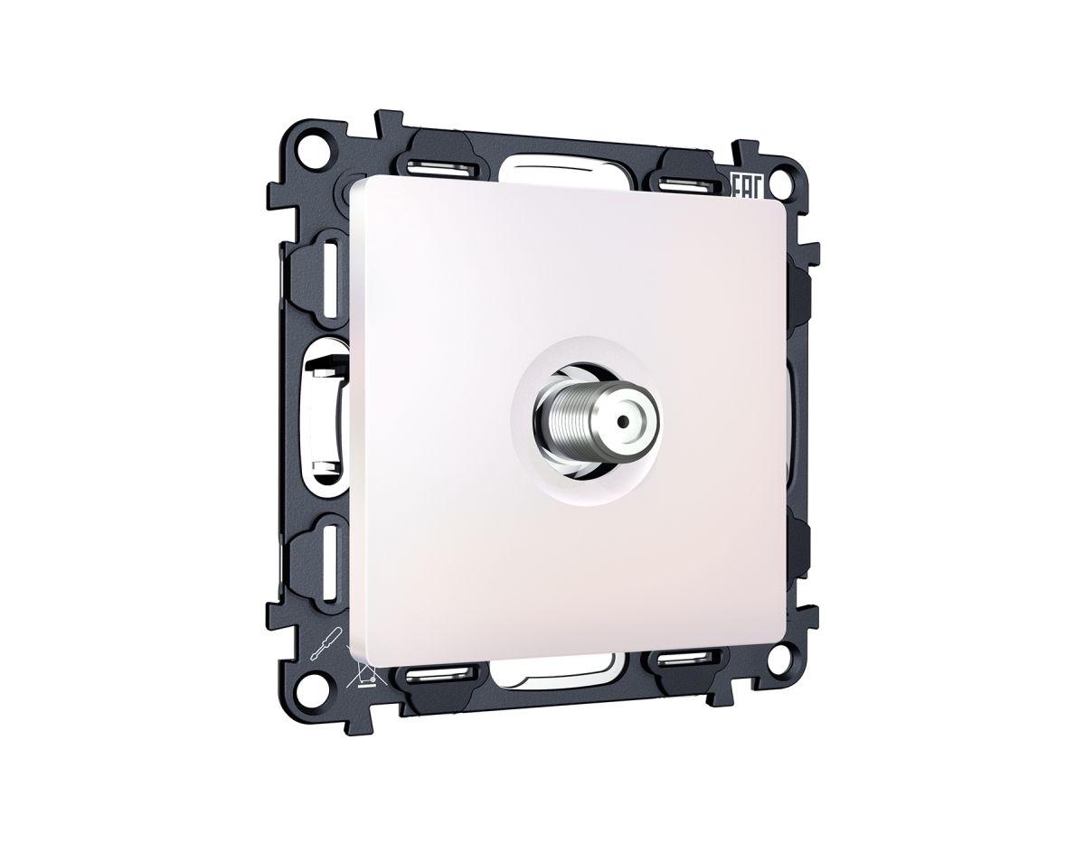 Комплект механизма TV розетки SAT 5-2400MHz 3.5dB Alfa Жемчуг Quant Ambrella Volt MA213050 (AP2130, VM215)