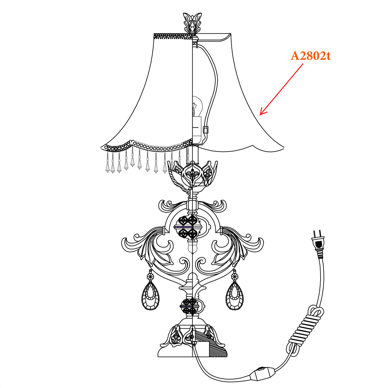 Настольная лампа Odeon Light Safira 2802/1T
