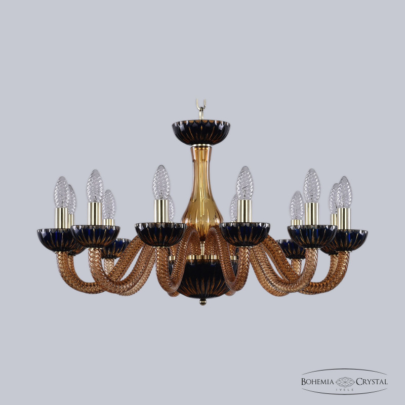 Подвесная люстра Bohemia Ivele Crystal 1308/12/240 G Am/Amber-Blue/H-1K