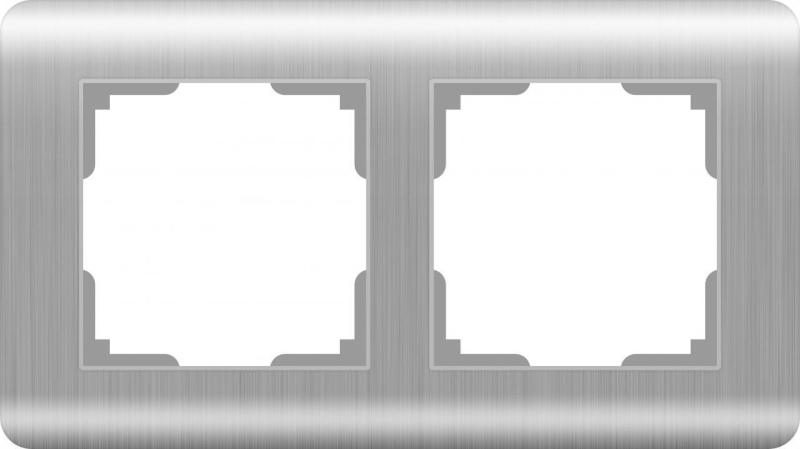 Рамка Werkel Stream на 2 поста серебряный WL12-Frame-02 4690389076374