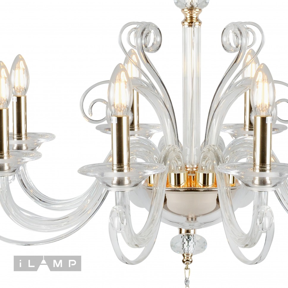 Подвесная люстра iLamp King P9372-8 GD