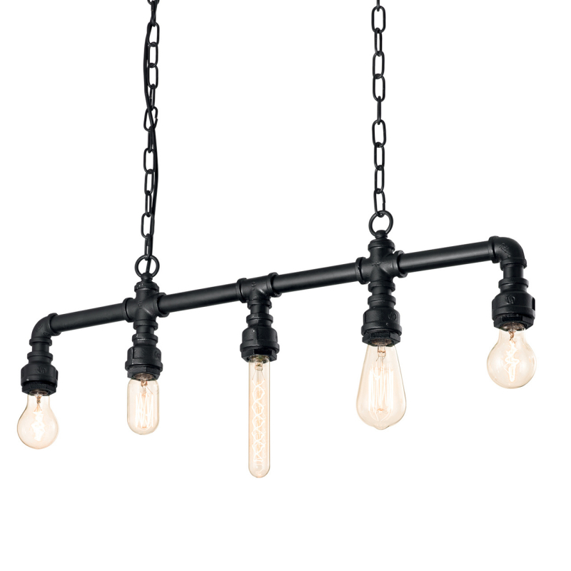 Подвесная люстра Ideal Lux Plumber SP5 Nero 136738