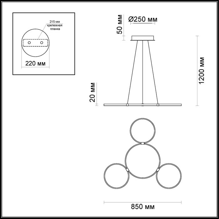 Подвесной светодиодный светильник Odeon Light Olimpo 4016/36AL