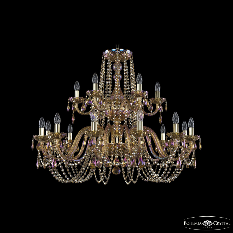 Подвесная люстра Bohemia Ivele Crystal 1402/12+6/360/2d G M777