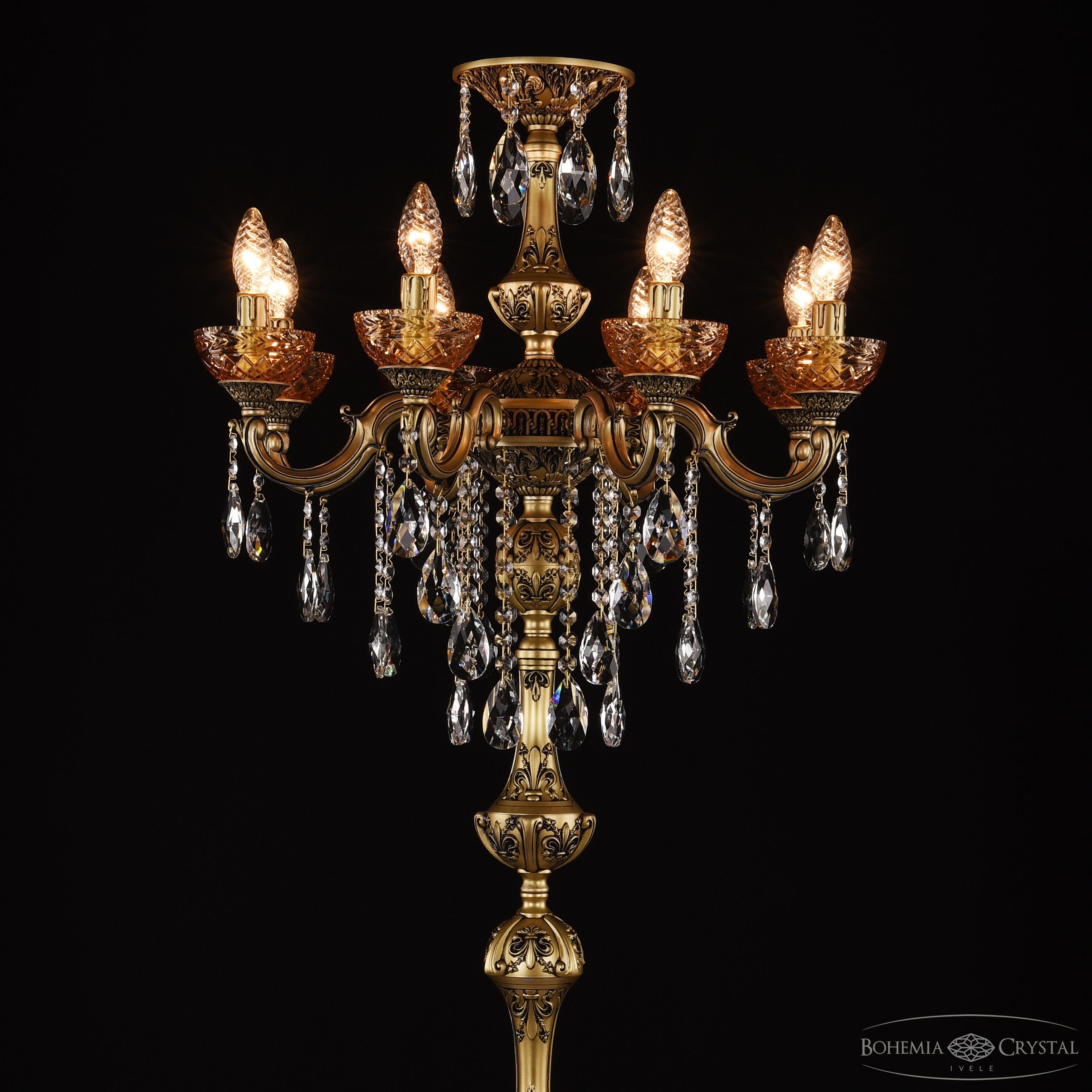 Торшер Bohemia Ivele Crystal AL78101T/8/175 B AGB P Amber/M-1F