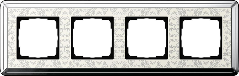 Рамка 4-постовая Gira ClassiX Art хром/кремовый 0214683