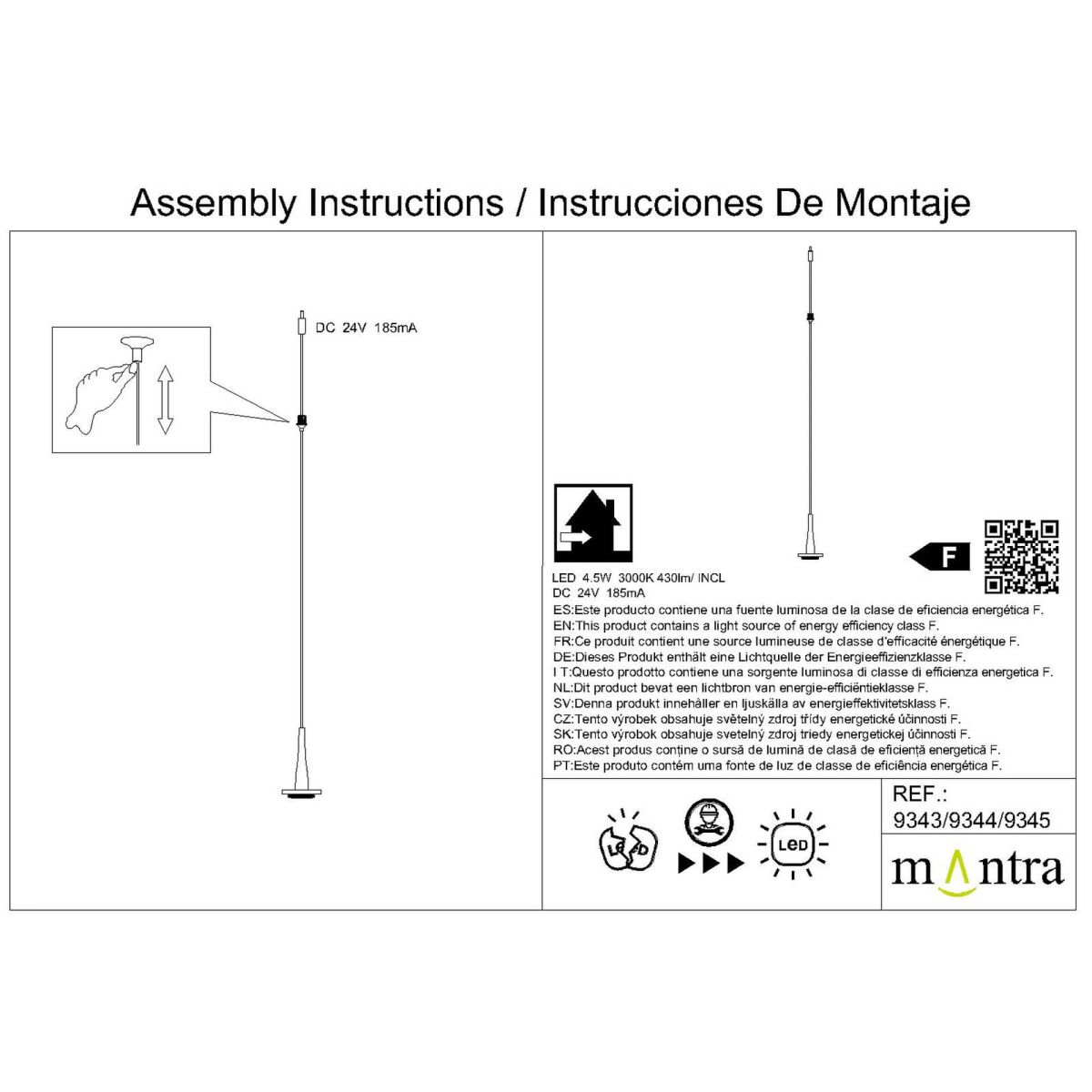 Подвес светодиодный без плафона и основания Mantra Andromeda 9344
