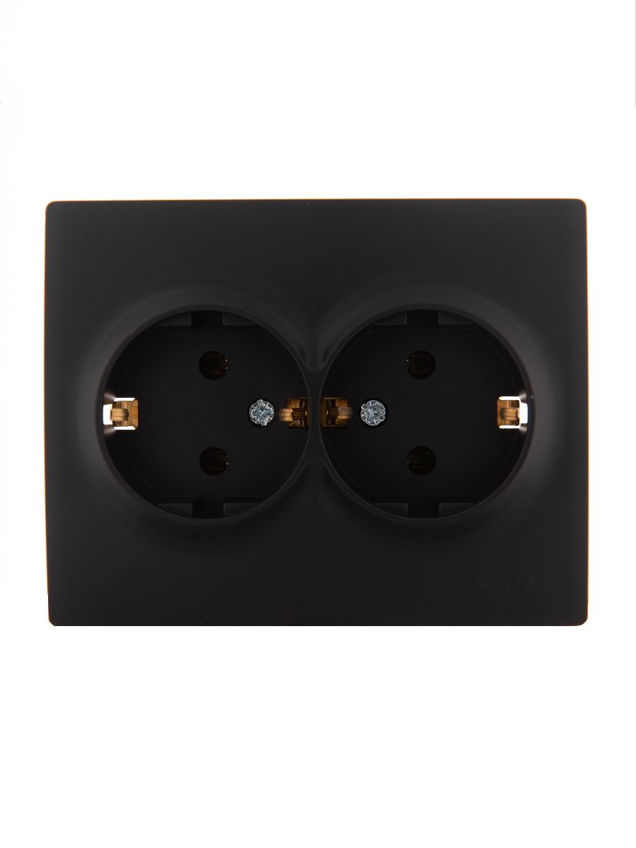 Розетка двойная с/з Lezard Karina 707-4200-127B