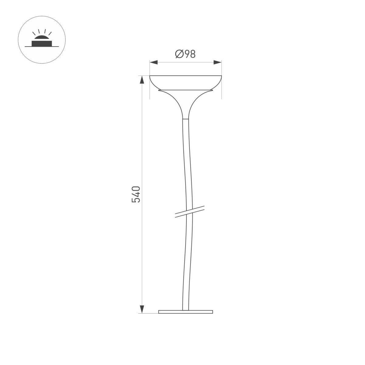 Ландшафтный светильник Arlight KT-MUCENA-BOLL-C-H540-4W Warm3000 (WH, 100 deg, 24V) 056055