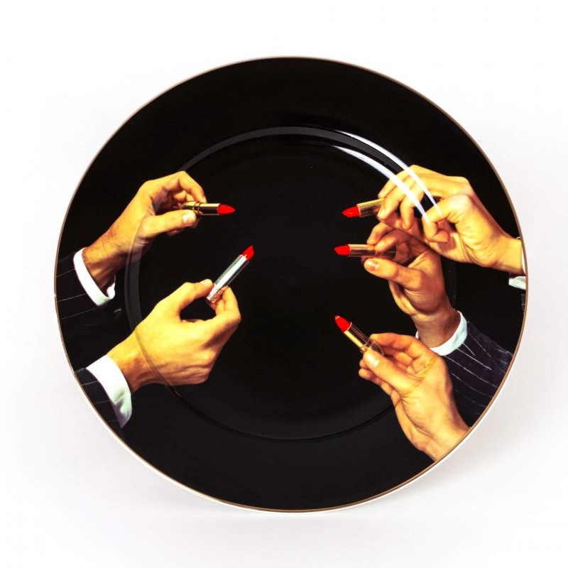 Тарелка Lipsticks Black Seletti Toiletpaper Porcelain 16914