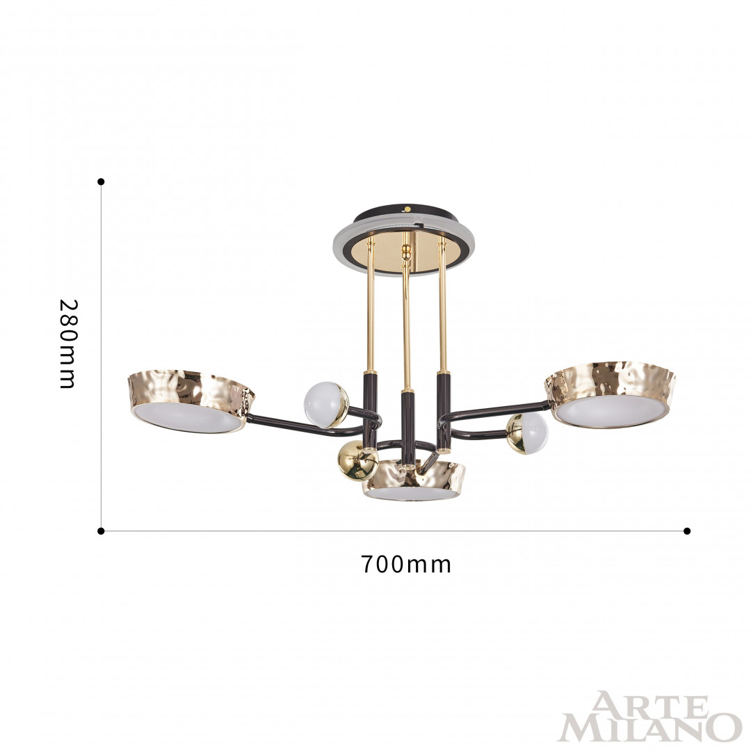 Потолочная светодиодная люстра Arte Milano Ferrara 273210/6 BK/GD