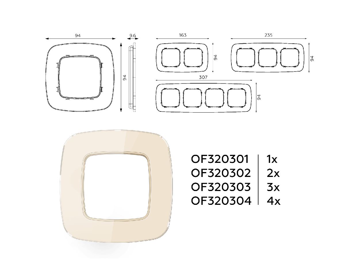Рамка одноместная Ambrella Volt Radian OF320301