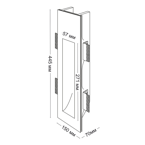 Встраиваемый гипсовый светильник для стен и ступеней Ledron MW6030 00000013836