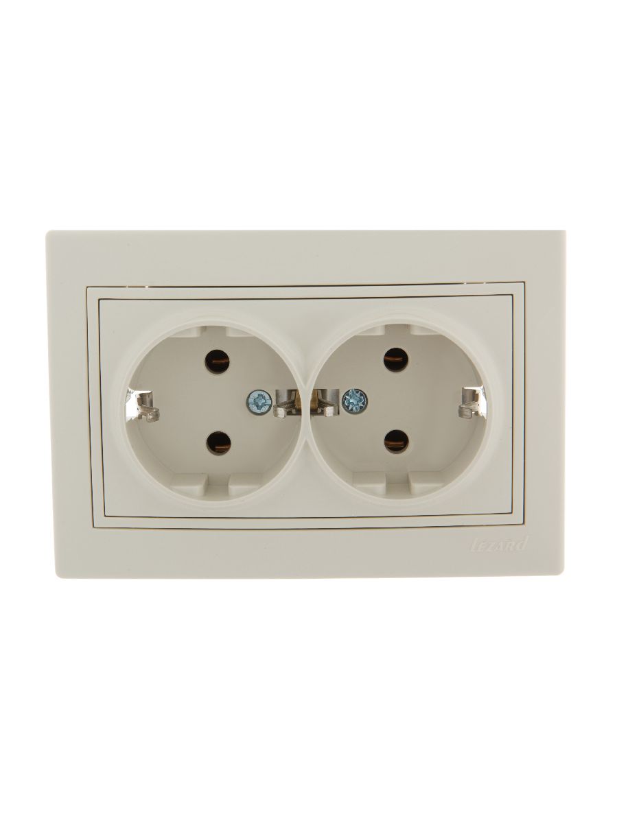 Розетка двойная с/з Lezard Mira 701-0303-127