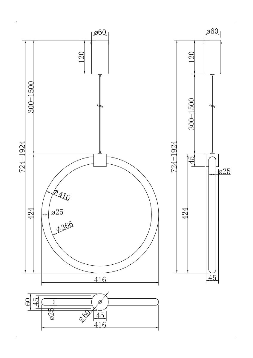 Подвесной светильник Maytoni Anillo MOD315PL-L20G3K