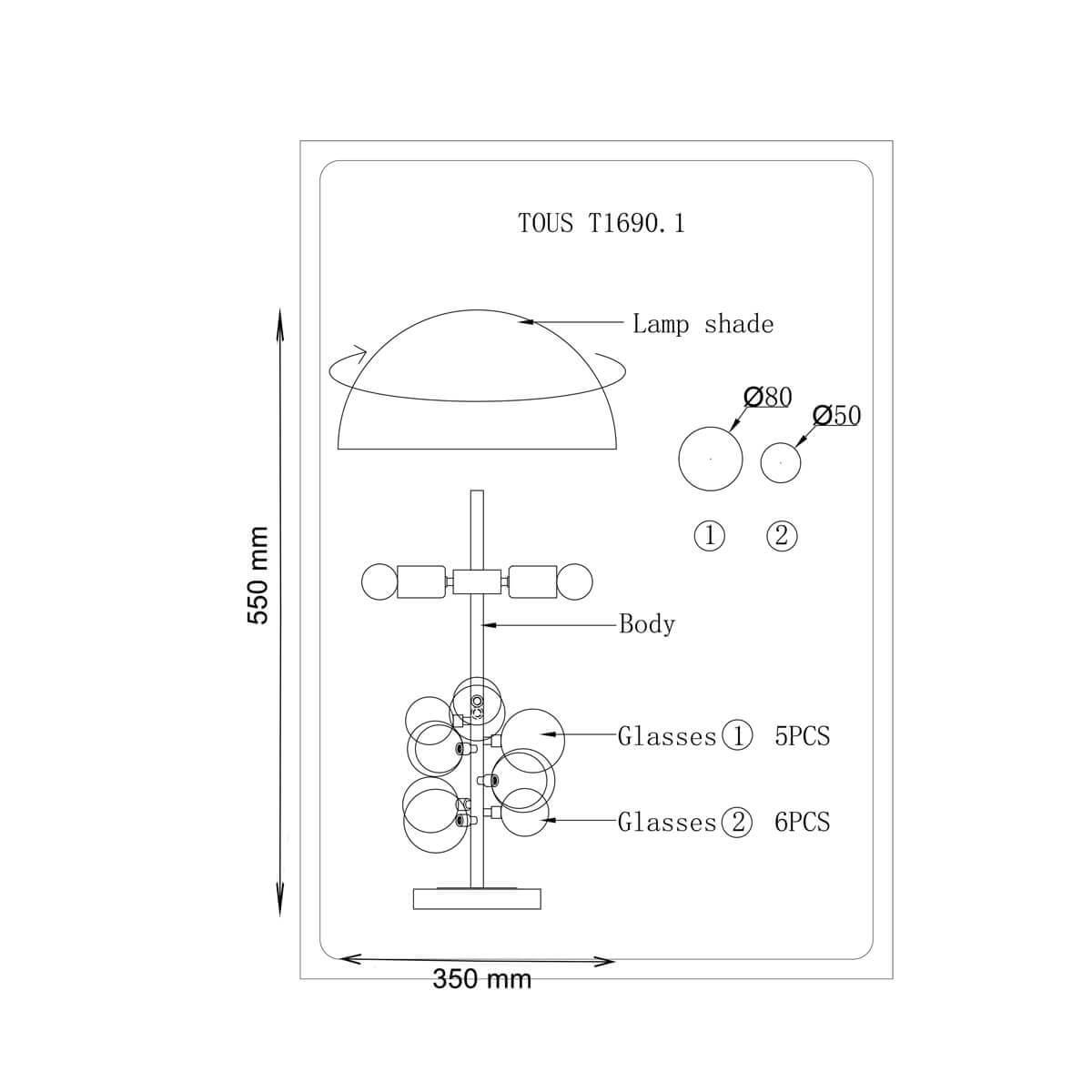 Настольная лампа Lucia Tucci Naomi T4750.1 Gold