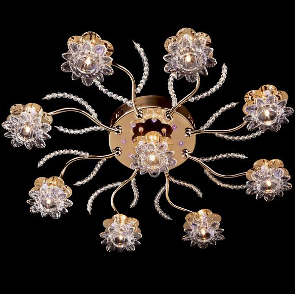 Потолочная люстра Eurosvet 4831/9 золото/синий+красный+фиолетовый