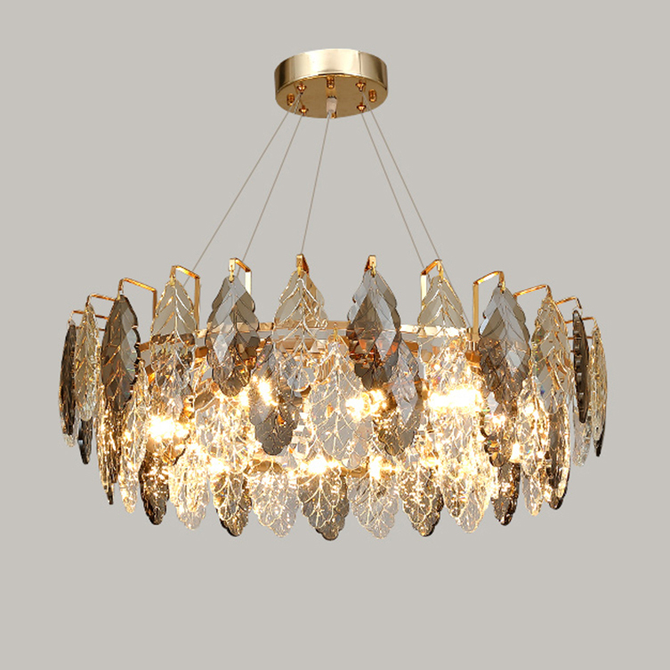 Подвесная люстра флористика Delight Collection D8011P/R-800 gold/smoky