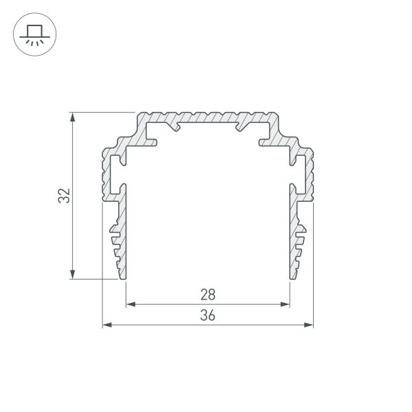 Алюминиевый профиль-держатель Arlight TEK-PLS-ZM-TK-2000 035011